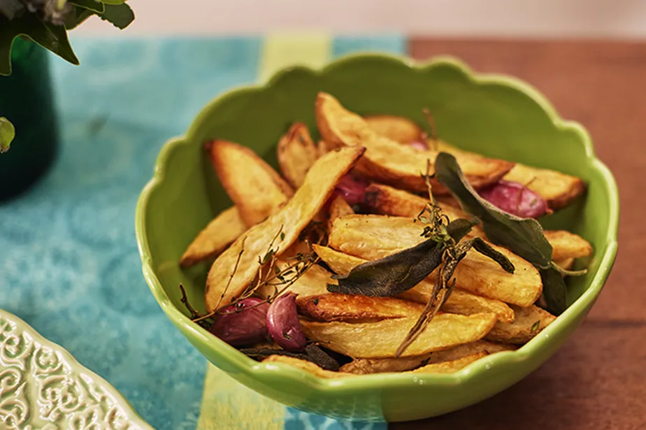 batata rustica na fritadeira elétrica